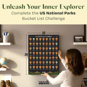 Palettes and Prints US National Parks Scratch Off Poster - Park Gifts | 12”x16” National Park Posters - Scratch-Off Travel Map - National Park Decor - Map - Wall Art - Track Your Journey