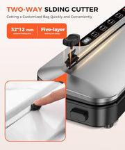 Vacuum Sealer Machine 75KPa, 6-in-1 Dry/Moist Modes, Digital Timer | Compact & lightweight body | Effortless one-touch operation | Extends food freshness 8 times longer Black Silver
