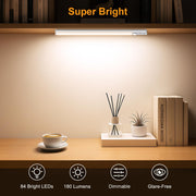 Gritin Under Cabinet Kitchen Lights Rechargeable 2 Pack-3 Color Temps | 5 Level Brightness, Super Bright,4 Modes,Motion Sensor,Long Lasting-Easy Installation Strong Magnetic Under Closet Light-26CM