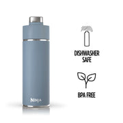 Ninja Thirsti Water Bottle and Flask 700 ML, Blue, with Leak-Proof Lid | Designed For Carbonated, Hot & Cold Drinks, Ideal For Travel & Sports, Triple Insulated, Stainless Steel Bottle, DW2401EUUKBL