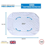 Caroline Shatuik King Size Mattress Protector fitted Quilted Extra Deep 40cm Stretch Skirt Anti Allergy,Mattress Cover (152 x 200) Not-Waterproof