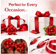 XEANCO 10mm Red Satin Ribbon, Polyester Ribbon, Enhance Your Crafts & Celebrations, Best for Gift Wrapping, Decorations, Wedding Car Ribbon, Ribbons for Crafting & Bows
