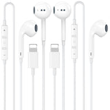 2 Pack [Apple MFi Certified] Wired Headphones for iPhone 14 13 12 Pro Max | Wired iPhone Earphones Built-in Mic & Volume Control Nosie Reduction Headsets,Lightning Ear Buds for iPhone 14 13 12 11 XS XR