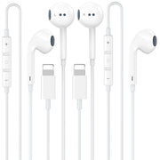 2 Pack [Apple MFi Certified] Wired Headphones for iPhone 14 13 12 Pro Max | Wired iPhone Earphones Built-in Mic & Volume Control Nosie Reduction Headsets,Lightning Ear Buds for iPhone 14 13 12 11 XS XR