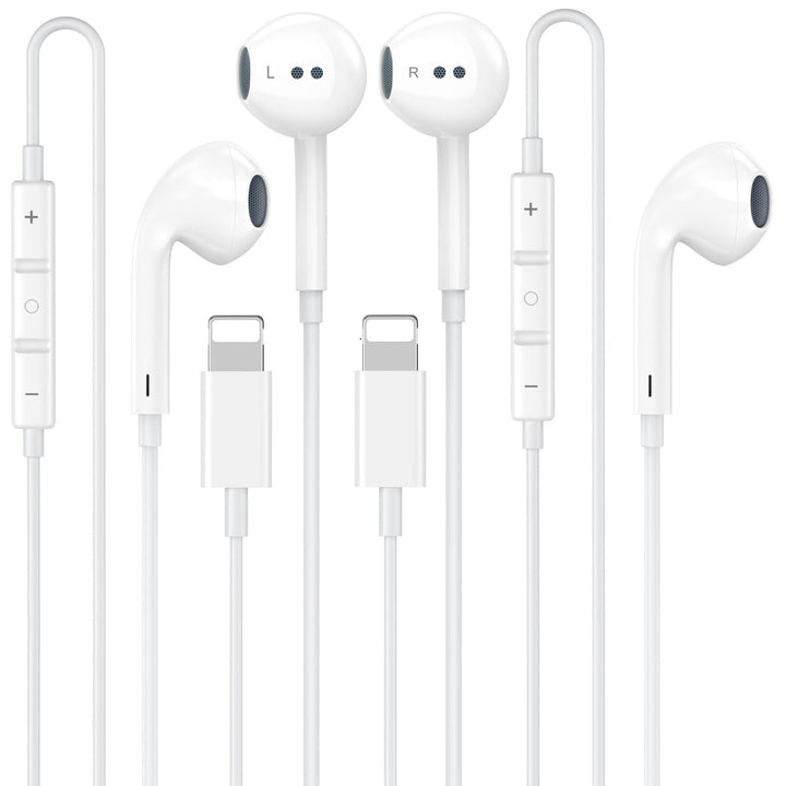 2 Pack [Apple MFi Certified] Wired Headphones for iPhone 14 13 12 Pro Max | Wired iPhone Earphones Built-in Mic & Volume Control Nosie Reduction Headsets,Lightning Ear Buds for iPhone 14 13 12 11 XS XR
