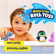 Tubby Tots Mold-Free Design Bath Toys for Kids - Baby Toys for Toddlers | 6 Sea Animals Bathtub Toys 2-4, 3-5 Years - Baby Beach Floating Tub Toy for Babies 6-12 Months - Water Table Toys