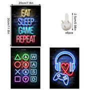 KiKiHong 3 Pcs Gaming Poster Framed,Gaming Room Decor Wall Art 20 x 30 cm | Gaming Wall Art for Bedroom for Boys Perfect for Teen Boys Room Playroom Bedroom Decor