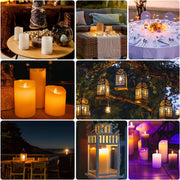 LIVEN 12 Pack Flameless Candles Battery Operated Waterproof Led Candles (D:2.2" X H:4" 5" 6" 7") Candles with 2 Remotes Contro for Wedding, Party, Birthday