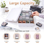 HORLIMER 5 Pack Trading Card Storage Box, 4 Row 3600 Count Card Boxes | 80 Dividers Card Stoage Box for MTG, TCG, Sports, Toploader