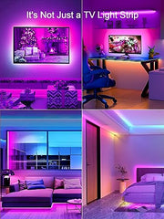 KANTUTOE TV Lights, 4m RGB LED Strip Lights for 32-55 Inch TV, Music Sync Bluetooth APP and Remote Control, USB Powered for Gaming/Bedroom