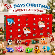 JOICEE 2026 Christmas Advent Calendar with Mini 3D Printed Animals Toys | 24 Days Mini 3D Printed Animal Figurines with Big Eyes Flexible Fidget Toys for Kids Boys Girls Xmas Party Favors Gifts