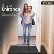 BLADO Door Mat Barrier Mat Non Slip Rubber Mats Washable Heavy Duty | Floor Mats Kitchen Rugs Dirt Trapper Doormat Entrance Rug Shoes Scraper Super Absorbent Carpet (40cm x 60cm, Anthracite)