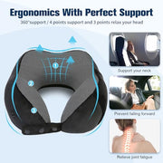Cirorld Travel Pillow for Airplane, Neck Pillow for Travel, Memory Foam Travel Neck Pillow for Adults, Adjustable & Compact Flight Pillow, Ergonomic Neck Cushion, With Ear Plugs, Eye Mask, Carry Bag