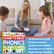 THE BAMBINO TREE Phonics Flash Cards | Learn to Read in 20 Phonic Stages - Education for Kids Ages 4-8 Kindergarten 1st 2nd Grade