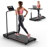 Walking Pad Treadmill for Home - Foldable Treadmills with Handle Bar Mini Portable Walk Pads Under Desk Small Spaces Compact Folding Electric Treadmills Office Walking and Running Machine Terluxra