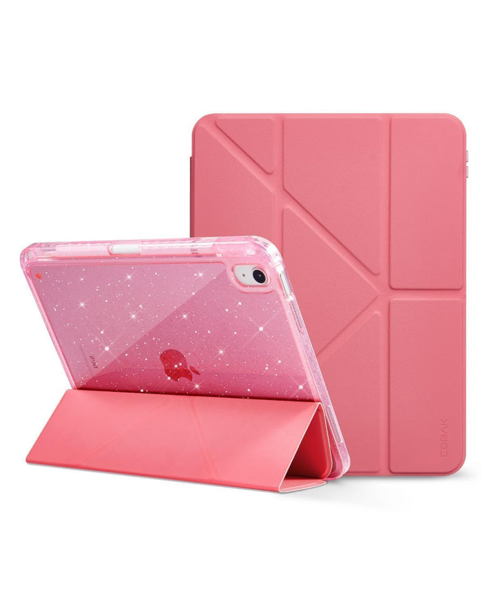CoBak Case for iPad (A16) 11th Generation, iPad 10th Gen, Pink Glitter | Protective Multi-Angle Stand Cover with Portrait Mode, Pencil Holder, Auto Wake/Sleep, Case for iPad 11/10.9 Inches 2025/2022