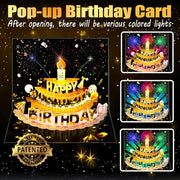 Bevbovcard Pop Up Birthday Cards for Men, LED Light & Music Blow The Candle | 3D Balloons, Singing Happy Birthday gifts Card for Husband - Women, Kids, Son, Her, & Dad