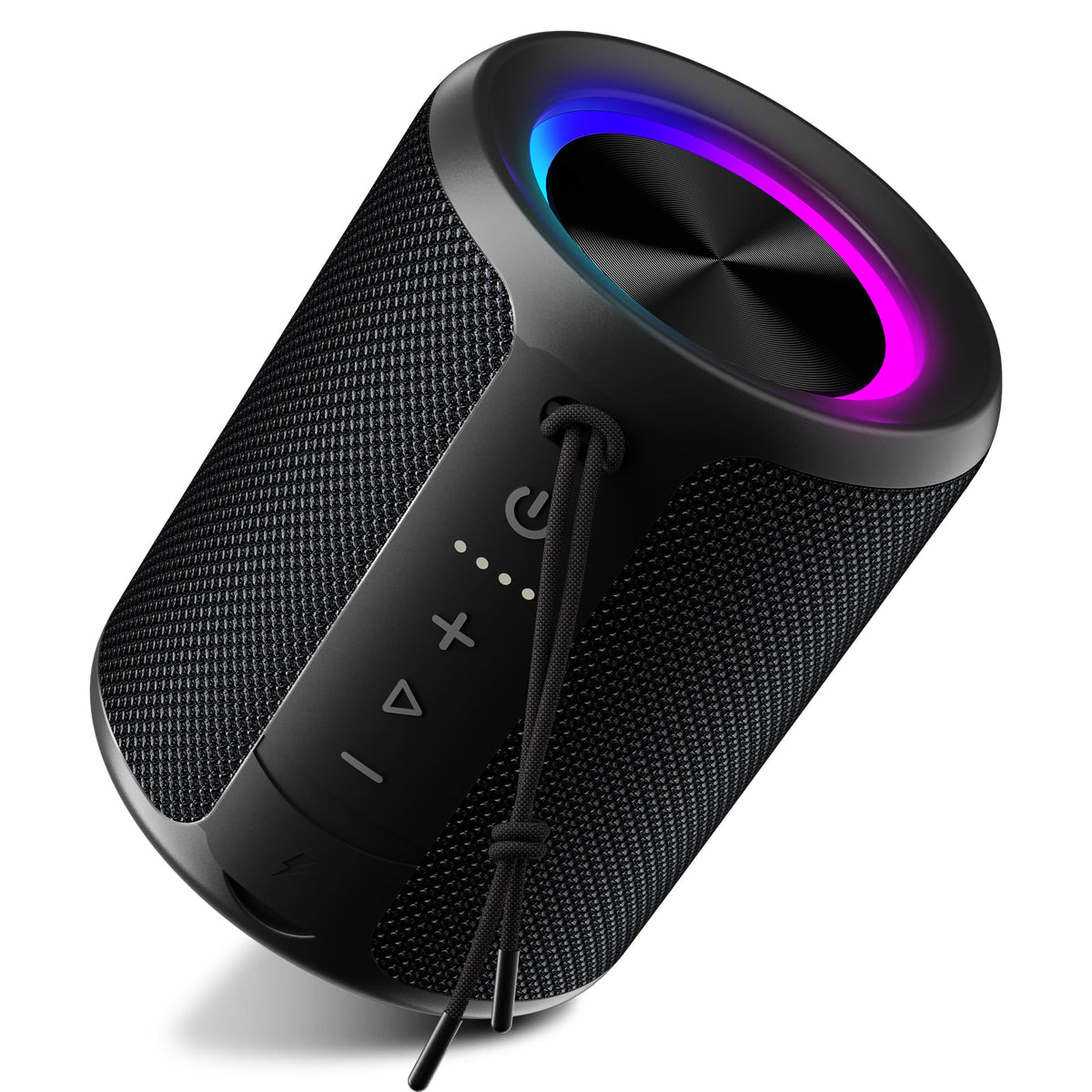 DUDGSIS Portable Bluetooth Speaker, 20W Stereo, IPX7 Waterproof, RGB Light | 15H Playtime, Bluetooth 5.3, TWS Pairing & AUX Input; Compact Outdoor Speaker for Shower, Pool, Beach & Hiking