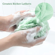Fu Store Loofah Sponge Shower Loofahs 4 Colors Bath Sponges Body Scrubbers | Mesh Balls 60g Luffa Rich Lather Exfoliating Wash Back Scrubber Bathroom Men Women 4 Pack Daily Essential Bathing Accessories