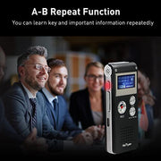 Digital Voice Recorders 8GB Audio Recorder Voice Activated Recorder for Lectures, Meetings, Interviews Recording Device with Microphone USB Cable, MP3 Player (8GB