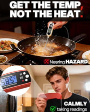 BESROY Meat Thermometer, Food Thermometer, Cooking Thermometer, Insta-Read | Folds away, LED display, Clear Readings, Insta-Read Accuracy, Waterproof, Built Tough for the Outdoors, Versatile Performance