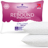 Slumberdown Rebound Pillows 2 Pack Hotel Quality for Cloud-Like Comfort | Medium-Firm Fill for Back & Side Sleepers, Hypoallergenic, Machine Washable, Made in UK, 2-Year Guarantee, 48 x 74cm Standard