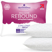 Slumberdown Rebound Pillows 2 Pack Hotel Quality for Cloud-Like Comfort | Medium-Firm Fill for Back & Side Sleepers, Hypoallergenic, Machine Washable, Made in UK, 2-Year Guarantee, 48 x 74cm Standard