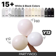 PartyWoo White Balloons 101pcs Matte White Latex Helium Balloons 12 Inch | Wedding Bridal Graduation Engagement Baby Shower Gender Reveal Easter Anniversary Party Decorations White-Y13