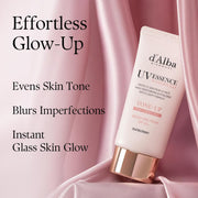 d'alba Piedmont Waterfull Tone-Up Sunscreen Serum (1.69 fl oz), SPF 50+ | BROAD SPECTRUM SPF 50 +, Makeup Base, Foundation-Free, Even Skint Tone, Korean Sunscreen for Face, All Skin Tones