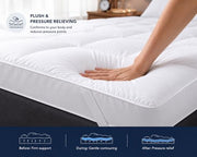 GMTEXTILE Thick Single Mattress Topper 5cm, Microfiber Single Bed Topper Single Bed Mattress Toppers Best Anti Allergenic (Single 90 X 190cm)