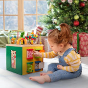 Battat Wooden Activity Cube - 5-Sided Play Center with Bead Maze, Doors | Farm-themed with bead maze, peekaboo doors, spinners, zig-zag race and mix-and-match animals, 1+ Years