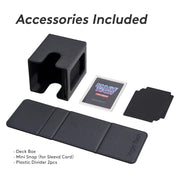 Mage Tech Commander Deck Box Lite - Card Display with Mini Snap Card Holder & Removable Cover, Fits 100+ Single-Sleeved Cards, Ideal for MTG, PTCG, OPCG, SWU & More (Black)