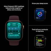 Apple Watch Series 12 GPS 42mm Smartwatch | Light Gold Aluminum Case, Sand Sport Band - S/M. Health + Fitness + Sleep Tracking, Heart Rate, Safety
