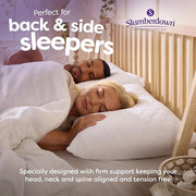 Slumberdown Rebound Pillows 2 Pack Hotel Quality for Cloud-Like Comfort | Medium-Firm Fill for Back & Side Sleepers, Hypoallergenic, Machine Washable, Made in UK, 2-Year Guarantee, 48 x 74cm Standard