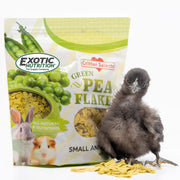 Exotic Nutrition Green Pea Flakes 3oz. - Healthy & Unique Treat - Rat, Degu, Prairie Dog, Chinchilla, Hedgehog, Parrot, Guinea Pig, Rabbit, Hamster