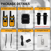 Retevis RB48 FRS Walkie Talkies Long Range,Mil-Standards 810H Two Way Radio | Rugged&IP67 Waterproof & Floating, Emergency Radio, Heavy-Duty,Dual PTT,Vibration Alert,NOAA,Rechargeable,20hr Battery,2 Pack
