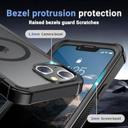 jaroco Magnetic for iPhone 14 Case Heavy Duty Protection Black | Compatible with MagSafe,Military Grade Drop Protection,Translucent Matte,Non-Slip,Shockproof 2-Layer Durable Bumper Case