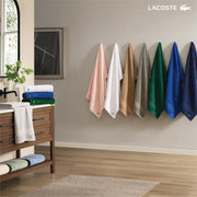 Lacoste Heritage 100% Supima Cotton Bath Towel 30" x 54", Aloe | Highly Absorbent & Quick Drying, Premium Super Soft, Bathroom Essential, Gift for All Occasions, Machine Washable