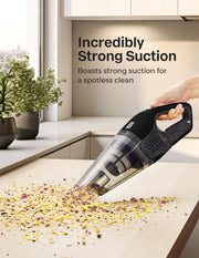 Portutif Handheld Vacuum Cleaner, 8Kpa Strong Suction Car Vacuum Cleaner | Hand Held Vacuum Cordless，Portable 30-Min Run Time，400ML Dust Cup，78Db， Lightweight for Car，Carpet Stairs，Pet Hair