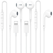 2 Pack [Apple MFi Certified] Wired Headphones for iPhone 14 13 12 Pro Max | Wired iPhone Earphones Built-in Mic & Volume Control Nosie Reduction Headsets,Lightning Ear Buds for iPhone 14 13 12 11 XS XR