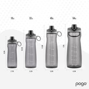 Pogo BPA-Free Tritan Plastic Water Bottle with Chug Lid, 32 Oz, Grey | Leakproof water bottle with chug lid and carry handle. BPA-free, great for travel, school, outdoors, and gym.
