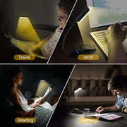 Gritin 9 LED Rechargeable Book Light for Reading in Bed-Stepless Dimming | Eye Caring 3 Color Temperatures, Long Battery Life, Flexible Lightweight Clip On Book Reading Light for Studying