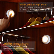 STAR-SPANGLED 2.8” Stick on Puck Lights AAA Battery Operated, 5 Pack Warm | Round Under Cupboard Touch Spot Light, Mini Push Tap LED Night Lamp Battery Powered for Cabinet Closet Wall Kitchen Bookshelf