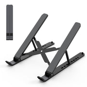 Tonmom Laptop Stand for Desk, Adjustable Laptop Riser-Black | ABS+Silicone Foldable Lap Desk Portable Computer Holder, Ventilated Cooling Notebook Stand for 10-15.6” Laptops,Tablets