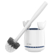 MR.SIGA Toilet Bowl Brush and Holder, Sturdy Long Handle, White, 1 Pack | Automatic lid design, upgraded ventilation, replaceable toilet brush head dries quickly