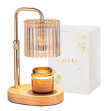 Candeldo Gold Candle Warmer Lamp with Timer, Birthday Gifts for Women Mum | Wax Melt Lamp, Height Adjustable, Dimmable, Gift for Her, House Warming, Birthday Present, Modern Home Decor, with 2 Bulbs