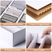 HORLIMER 5 Pack Trading Card Storage Box, 4 Row 3600 Count Card Boxes | 80 Dividers Card Stoage Box for MTG, TCG, Sports, Toploader