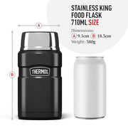 Thermos Stainless King Cranberry Red Food Flask (710ml) 14h Hot | 24h Cold | Thermal vacuum insulated stainless steel metal hot food container with lid for soup, meal prep, work packed lunch, camping