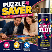 Clear Jigsaw Puzzle Glue with Applicators, Quick-Dry, 200mL | Glue for Puzzles to Frame, Non-Toxic, Non-Yellowing, Covers Up to 5,000 Pieces, Easily Preserves Finished Puzzles