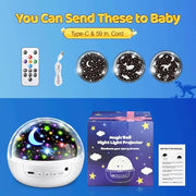 Night Light Projector 93 Lighting Mode,Baby Toys Gift Dimmable+Timer+Remote | 360°Rotate Sensory Lights,3Films-Star Moon,Dinosaur,Ocean,Exquisite Package Baby Boy Girl Gifts,Sensory Toys for Autism Kids
